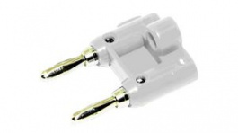 BU-PMDP-9, Banana Plug, White, 15A, Nickel, MUELLER