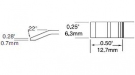 PTC-7BL1306R, Soldering cartridge Blade 6.3mm, Metcal