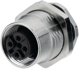 09 3432 500 04, Panel-mount socket, 713 series 4-pole M12, Binder