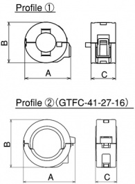 GTFC-20-10-10, Split ferrite&nbsp;&nbsp;diam. ‹=&nbsp;&nbsp;8.5 mm 40 Ohm @ 100 MHz, Kitagawa