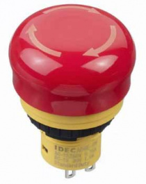 AB6E-3BV02PTRM, аварийный выключатель, 2NC, IP65, IDEC