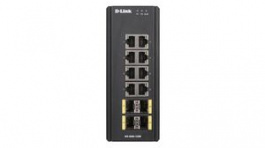 DIS-300G-12SW, DIN Rail Industrial Ethernet Managed Switch 12 Ports (8x RJ45, 4x SFP) IP30, D-Link