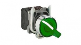 XB4BK123M5, Illuminated Selector Switch, Poles %3D 2, Positions %3D 2, 90°, Panel Mount, SCHNEIDER ELECTRIC