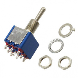 5659AB, Miniature Toggle Switch Standard Lever On-Off-On 3P, APEM