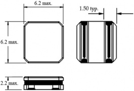 242408FPS-2R2N-01, Inductor, SMD 2.2 uH 2.9 A +-30%, FASTRON