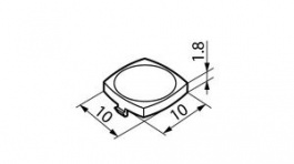 AT4077H, Button 10 mm 10 mm 6.3 mm, NKK Switches (NIKKAI, Nihon)