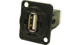 CP30209NMB, USB Adapter in XLR Housing, 4, 1 x USB 2.0 A, 1 x USB 2.0 B, Cliff