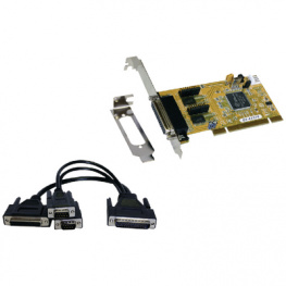 EX-43370, PCI Card2x RS232 1x ECP DB25F (cable), Exsys