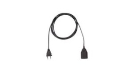 233.184, Extension Cable PVC Euro Type C (CEE 7/16) Plug - Euro Type C (CEE 7/16) Socket 2m Black, Bachmann