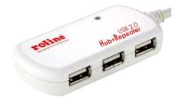 12.04.1085, USB Hub with Repeater, USB 2.0, USB A Plug, White, SECOMP (Roline)