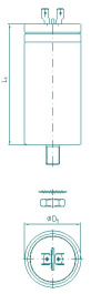 E62.K85-223D10, MKP-Kond. 22,0uF/1260DC/ 750AC 60x85 D1, ELECTRONICON