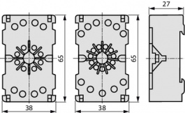 PF113A-D, Панелька; Монтаж: DIN; Серия: MKS; Эл.подкл: круглое гнездо, Omron
