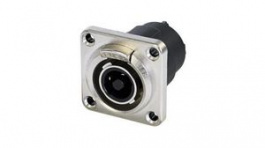 NLT4FPXX, Chassis Connector, Black, 4 Poles, Neutrik