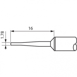 STTC-142, Soldering tip Chisel, length 16.0 mm 1.8 mm, Metcal
