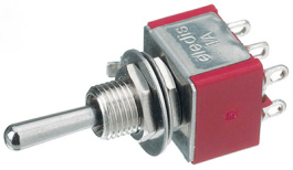 1A25-NF1STSE, Miniature Toggle Switch, On-Off-(On), Soldering Lugs, Eledis