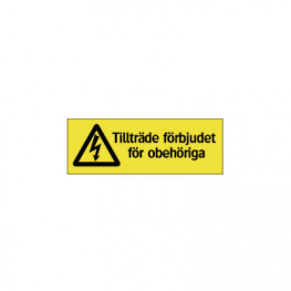 33-1524, Warning sign, Swedish, 297x105mm, System Text