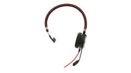 6393-823-189, USB-C Headset, Evolve 40, Mono, On-Ear, 20kHz, USB/Stereo Jack Plug 3.5 mm, Black / Red, Jabra