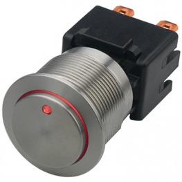 1241.6833.1111000, Push-button Switch, vandal proof 25 mm Dot red Au, Schurter
