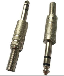 RND 205-00604, Stereo Jack Connector&nbsp;&nbsp;Silver, 6.3 mm, Male, RND Connect