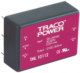TML 40105, Преобразователь: AC/DC; 40Вт; Uвых: 5ВDC; Iвых: 8000мА; 84%; 3000В, Traco Power