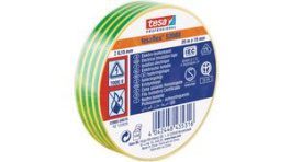 53988-00076-00, Soft PVC Insulation Tape Green-Yellow 19mm x 20m, Tesa