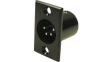 FC6126 Гнездо; XLR; "папа"; PIN:4; на панель, винтами; пайка; черный