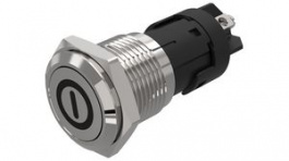 82-4152.1000.B001, Pushbutton Switch, 1CO, Momentary Function, Silver, EAO
