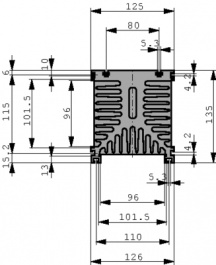 SK 109/150/SA, Heat sink 150 mm 0.33 K/W black anodised, Fischer Elektronik
