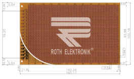 RE521-HP, Laboratory card Phenol hard-paper FR2, Roth Elektronik