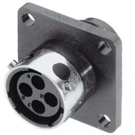 UTG0103SHVDE, Female receptacle Trim Trio 3-pin IP65, Souriau Esterline Sunbank