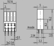 2413.2434 LED; в корпусе; красный; 1,8мм; Кол-во диод: 4; 20мА; 110°; 3?7мкд