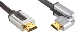 PROV1801, HDMI cable with Ethernet, rotatable 1 m Black, PROFIGOLD