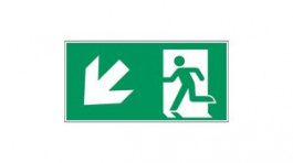 138884, Safety Sign, Emergency Exit, Rectangular, White on Green, Polyester, 1pcs, Brady