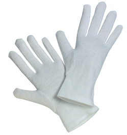 HANDSCHUH AUS BAUMWOLLTRIC 10, White cotton gloves, size 10, -
