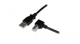 USBAB1MR, Straight to Right Angle USB Cable USB-A Plug - USB-B Plug 1m USB 2.0 Black, StarTech.com