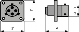 UTG0103SH, Female receptacle Trim Trio 3-pin IP65 Trim Trio UTG Poles=3 Female Housing size, Souriau Esterline Sunbank