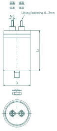 E63.G85-103G10, MKP-Kond. 10uF/2000DC 50x85 G1, ELECTRONICON