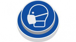 307918, 3D Safety Sign, Wear Mask, Rectangular, White on Blue, Vinyl, Mandatory Action,, Brady