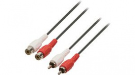 CAGP24205BK100, Stereo Audio Cable 2x RCA Plug - 2x RCA Socket 10m, Nedis (HQ)