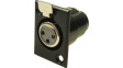 FC6101 Гнездо; XLR; "мама"; PIN:3; с кнопкой; на панель, винтами; пайка