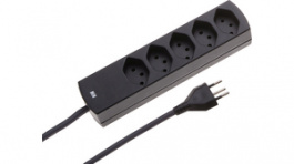 127051, Outlet strip, 5xJ (T13), black, Max Hauri