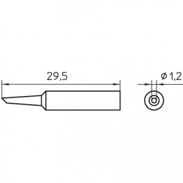 XNT 4HS, Soldering tip Round shape beveled 45deg 1.2 mm, Weller