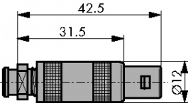 FFA.1S.302.CLACS2Z, Cable connector, S-series 2-pin Poles 2 9 A 400 VAC/VDC, LEMO