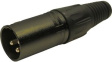 FC6131 Вилка; XLR; "папа"; PIN:3; прямой; на провод; пайка; черный; металл