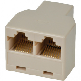 TA-1568-FFF-ST, Modular-T-adapter 3x RJ45 f/f/f 1:1 unshielded, Maxxtro