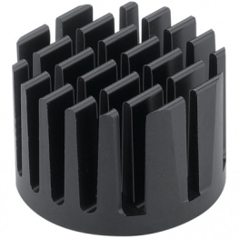 ICK LED R 40 X 27 G, Радиатор: штампованный; ребристый; черный; L: 27мм; алюминий, Fischer Elektronik