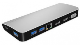 IB-DK2303-C, USB Type-C Docking Station 3.5 mm Socket/DisplayPort/HDMI/RJ-45/USB-A Female/USB, ICY BOX