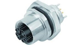 09 3782 95 08, M12 Panel Mount Socket, X-Coded, 8P, M16, Front, Solder, Binder