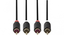 CABP24200AT10, Stereo Audio Cable 2x RCA Plug - 2x RCA Plug 1m, Nedis (HQ)