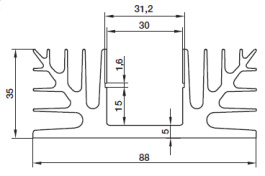 KL-135/75/3/SW, Радиатор: штампованный; U; TO3; черный; L: 75мм; W: 88мм; H: 35мм, Seifert electronic